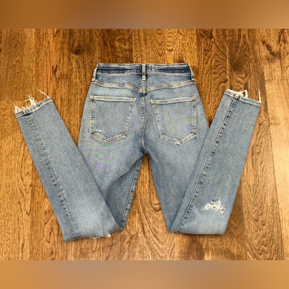 AGOLDE Sophie High Rise Skinny Distressed Jeans Blue Medium Wash Women’s Size 24 - Picture 4 of 8